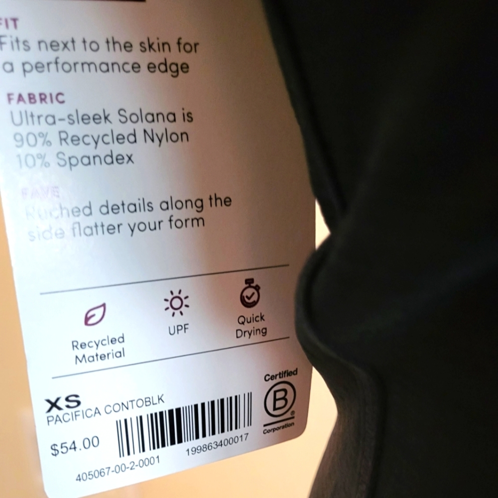 243. NWT Athleta athletic black sleeveless to size XS - Picture 4 of 5